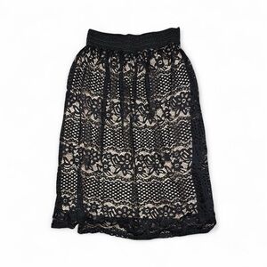 MetroWear Black Lace Overlay Maxi Skirt Size M